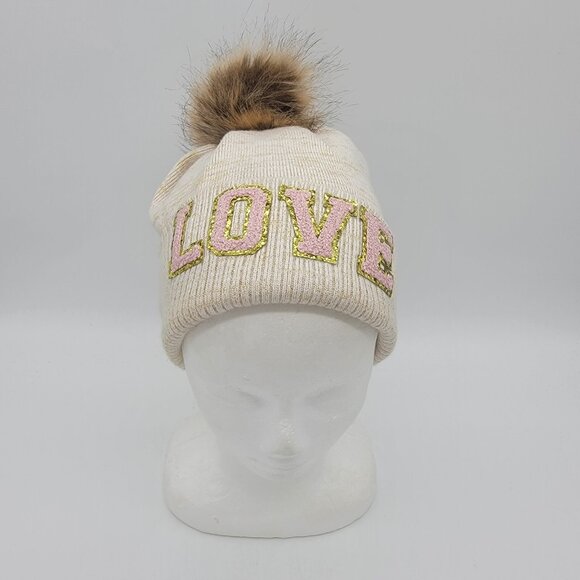 NYGB Not Your Generation Hat Blanket Knit Hat Child Sz 7-14 LOVE Spellout Hat - Picture 1 of 7